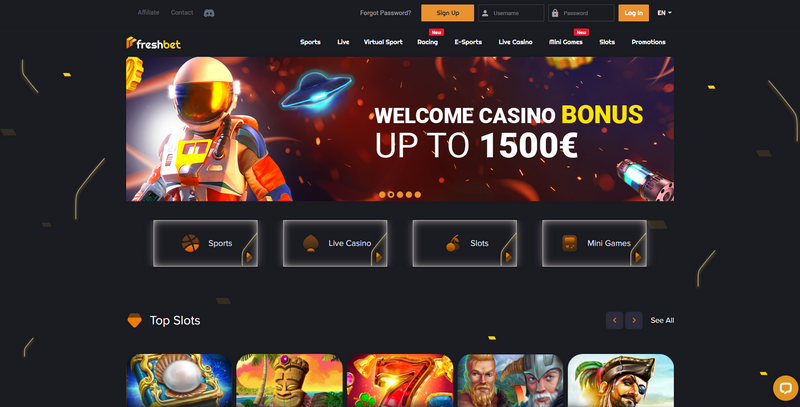 Freshbet Online Casino Videospil Tilbud